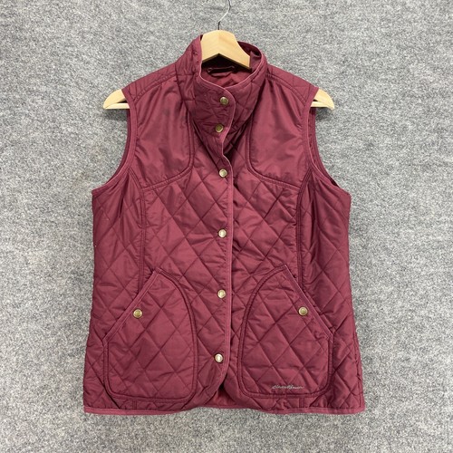 Gilet Eddie Bauer donna TM alto rosso trapuntato collo alto zip intera senza maniche casual - Foto 3 di 11