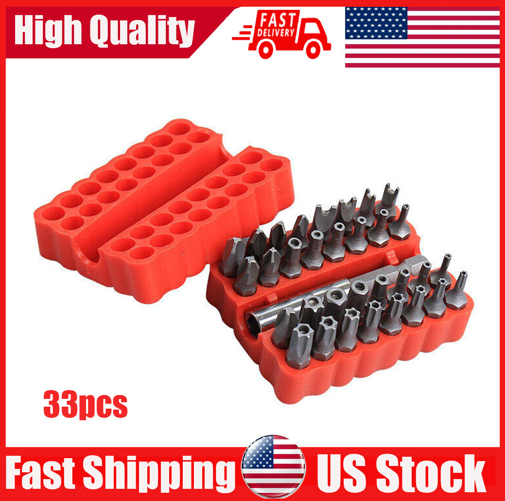33PCS Hex Head Drill Bit Set with 1/4" Extension Bit Holder Screwdriver Bit Set 