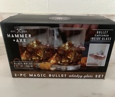Martello + Ascia 2 pz Magic Bullet Whisky Glass Set Bullet Proiettile catturato all'interno bicchieri