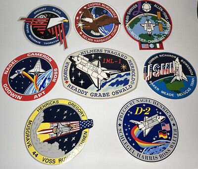 8 Vintage Space Shuttle Mission Patch STICKERS/DECALS STS33,37,42,44,46,50,54,55