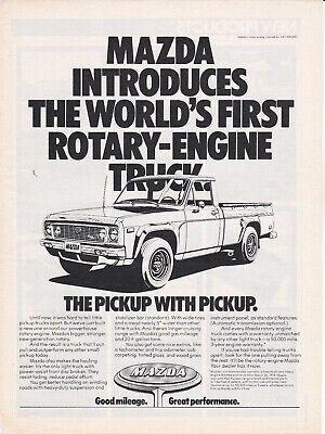 1974 MAZDA PICKUP TRUCK Original Vintage Ad ~ 1st Rotary Engine Truck 