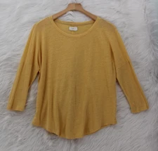 LOFT Lou & Grey Women's 3/4 Sleeve Dolman Sleeve Lightweight Yellow Top S #1454