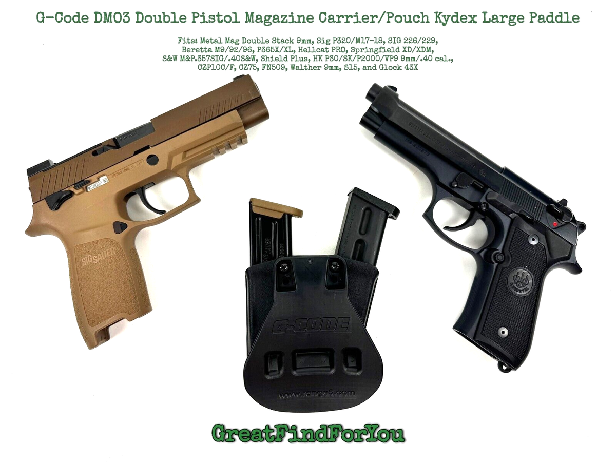 G-Code DMO3 Double Pistol Magazine Carrier/Pouch Kydex Large