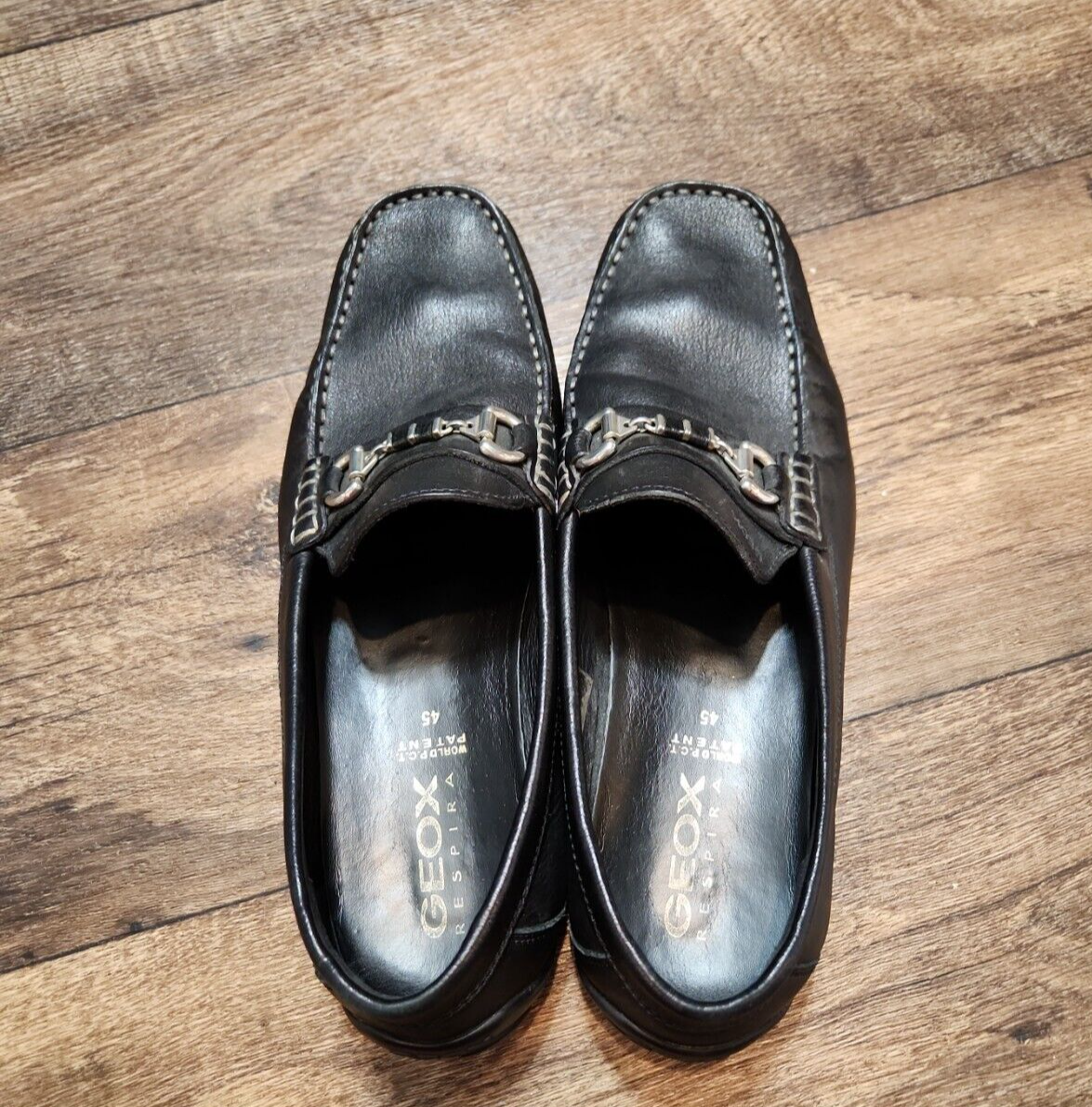 Men’s GEOX Respira Black Leather Horse Bit Loafers Driving Shoes US 10.5 / EU 44 GEOX Respira Black Leather Horse Bit Loafers Driving Shoes  main image 4