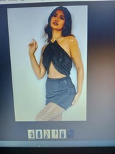 Black Sequin Chain Wrap Over Dress  SIZE 6