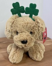 Aurora St. Patrick's Day Golden Lab Stuffed Dod Shamrock Silky Plush 6" Plus
