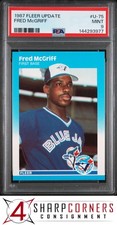 1987 FLEER UPDATE #U-75 FRED McGRIFF BLUE JAYS HOF PSA 9