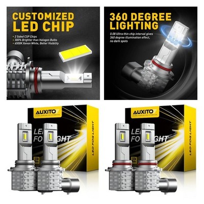 CSP 9005 9006 LED Kit Headlight Bulbs Combo 6000K High Low Beam White Bright M4