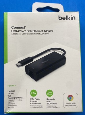 Belkin USB Type C to 2.5 Gb Ethernet Adapter USB-IF Certified Thunderbolt 3 & 4 