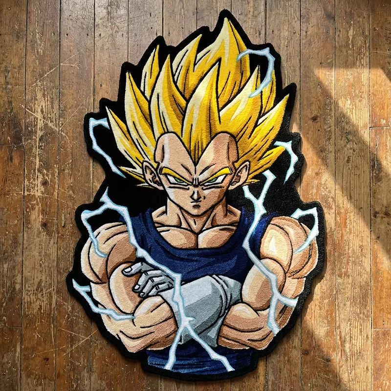 Dragon Ball Z Vegeta Super Saiyajin Alfombra Esponjosa, Alfombra de Peluche Anime