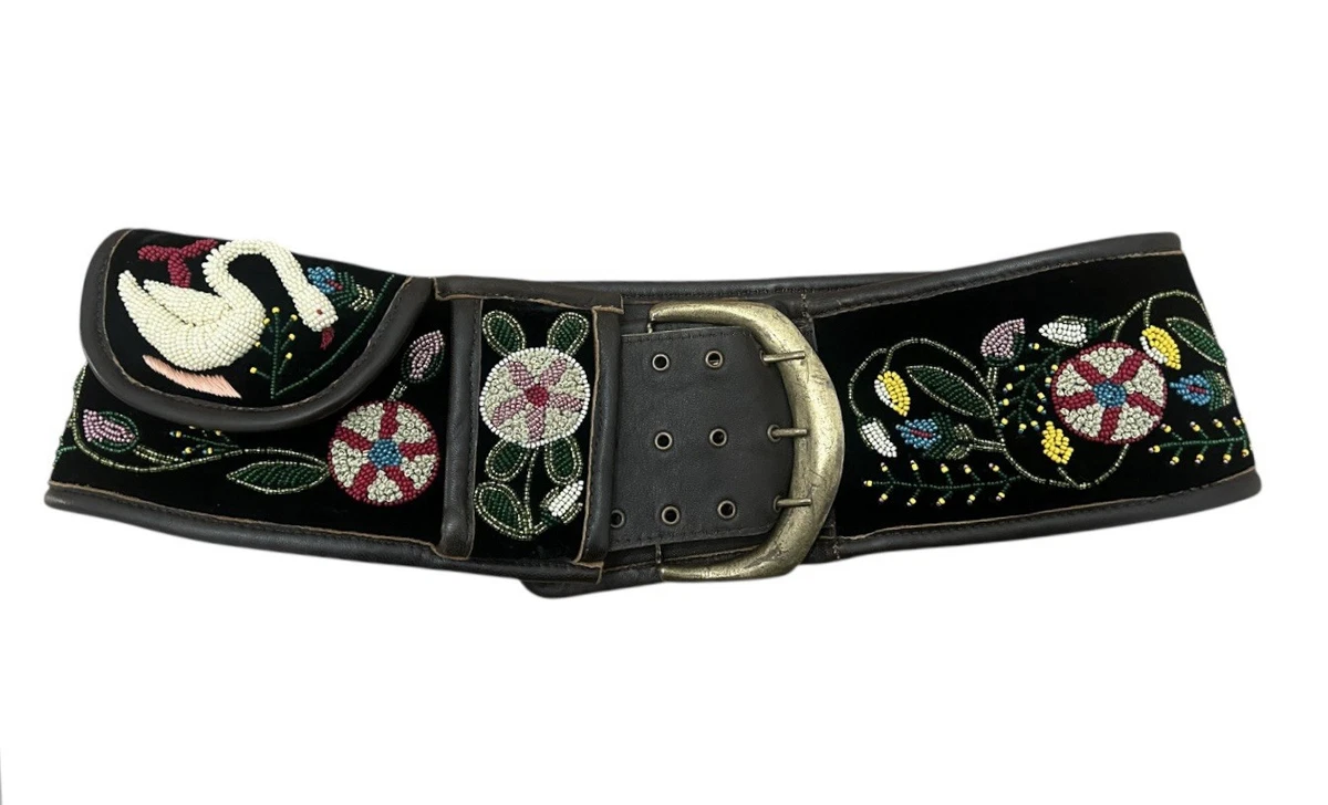 Angelo Marani Multicolor Wide Leather Belt Size M Designer Statement Fashion Leather belt ANGELO MARANI Black size XL International in  main image 3