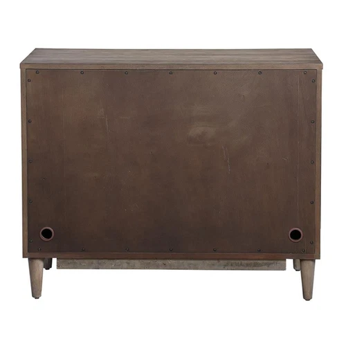 Uttermost Shield 2-Door Farmhouse Wood and Metal Cabinet in Brown/Gray - Picture 4 of 10