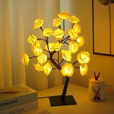 LED  Rose Tree Lamp Night Light Romantic Flower Table Lamp Home Decor Gift