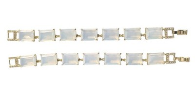 Heidi Daus ''In Vogue'' 2-piece Step-Cut Bracelet Set-Opal Color-7.5''-NWT