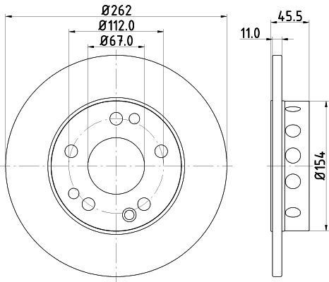 HELLA 8DD 355 100-741 BRAKE DISC Front (PAIR)
