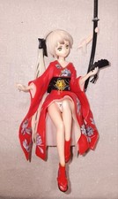 Anime Girl Figure Red Kimono Yukata Long Whit...