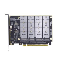 CY M.2 NGFF 4X NVME SSD to PCIE Express 5.0 Detachable Bifurcation X16 Raid Card