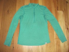 Patagonia Green Zip Neck Pullover Capilene 2 Light Weight Shirt NEW Women's M