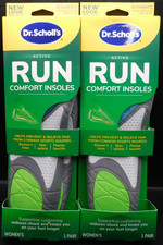 2 Pk Dr. Scholl's Women's Active Run Comfort Insoles Size 6-10 1 Pair Ea New