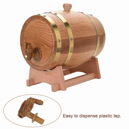 3L Vintage Wood Oak Timber Wine Barrel For Beer Whiskey Rum Port 3L ☆