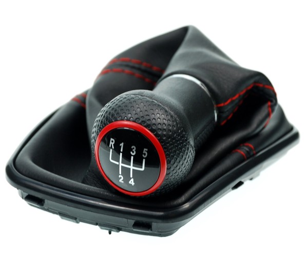 Schaltsack Mit Schaltknauf VW Golf 4 Bora 5 Gang Rot Rahmen Schwarz 12Mm-image