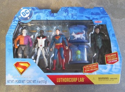 DC Comics Superman TRGX Action Figures Set 6'' - 4pk LuthorCorp Lab with Slime