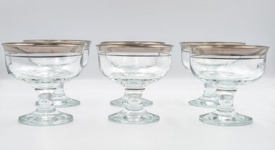 Rayware Eisbecher mit Fuß The Platinum Collection Glas Silberrand Set 6