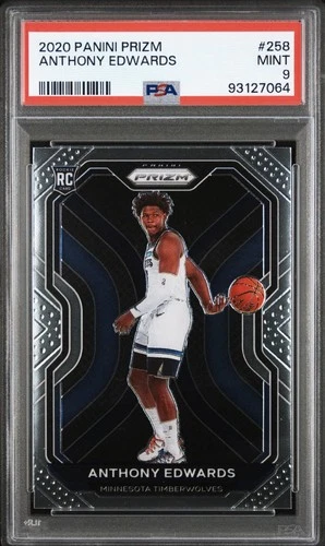 2020-21 Panini Prizm Anthony Edwards RC Rookie #258 Timberwolves PSA 9
