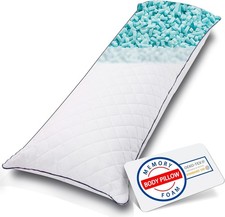Memory Foam Body Pillow for Adults, Long Support Pillow for Side Sleepers