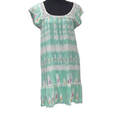 Roxy Summer Cotton Crochet Cap Sleeve Sz 10 Women Dress Midi coastal