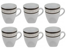 Procelain Mugs Coffee Tea Set White Cappuccino Hot Drinks Tea Cups 6Pcs