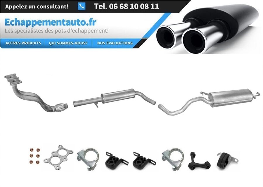 Échappement kit complet Audi A3 1.6 arrière en acier aluminisé anti-corrosion