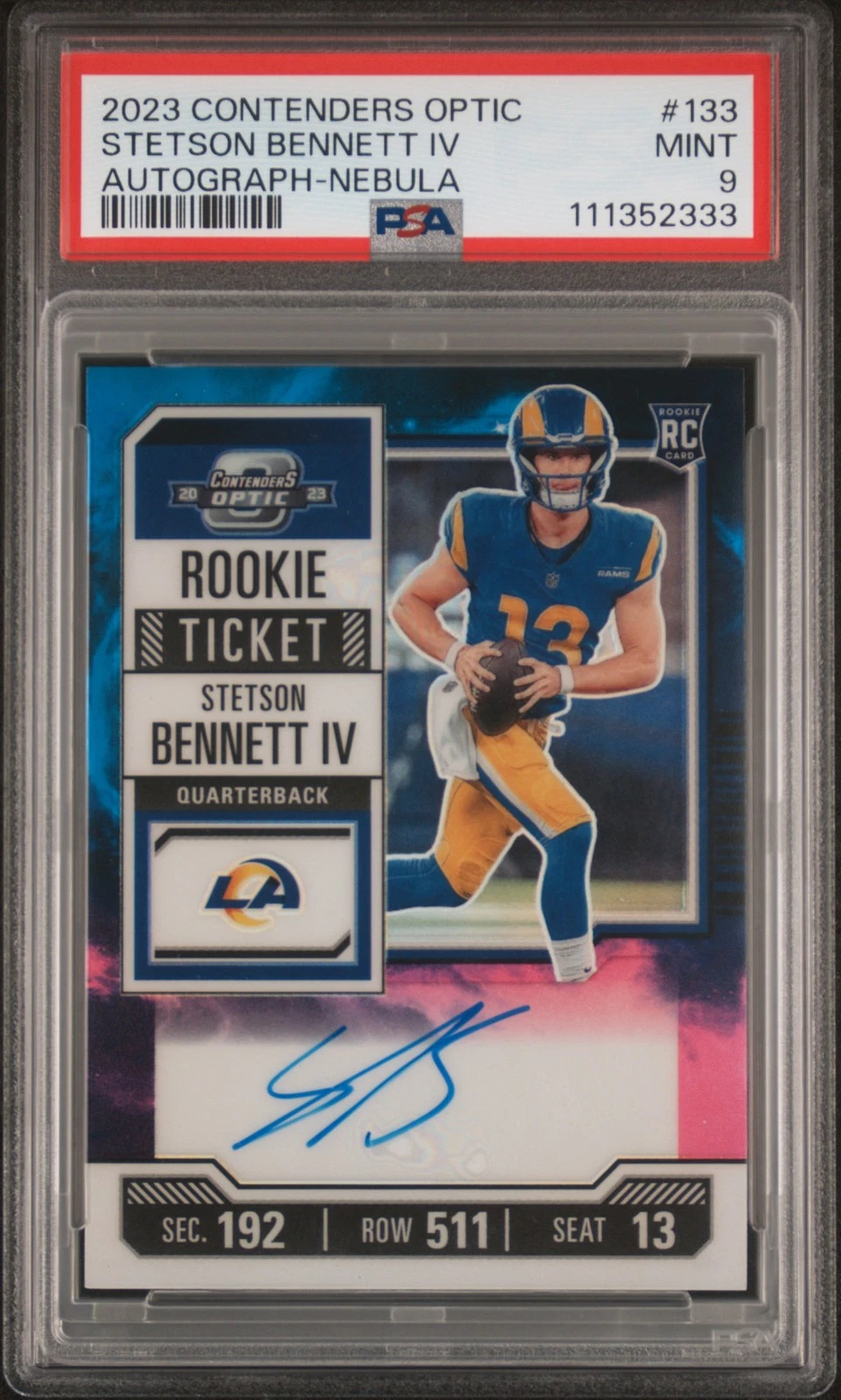 Stetson Bennett Panini Contenders Optic #133 Autograph-Nebula