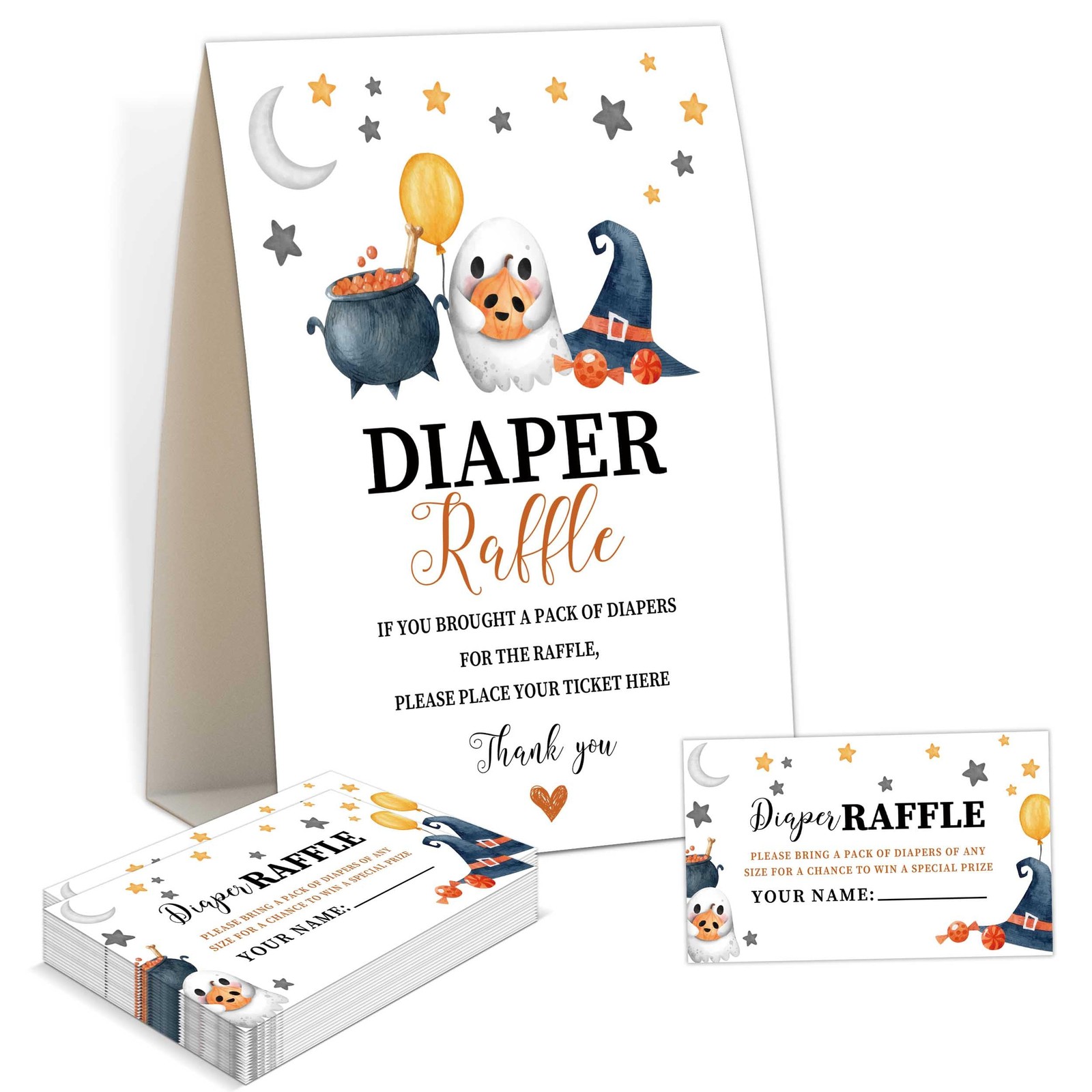 Halloween Diaper Raffle 1 Sign 50 Tickets