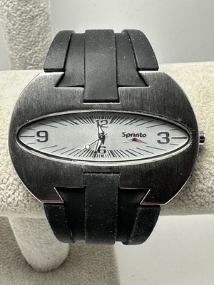 Sprinto Single Orbiter 2153 Mens Watch New Battery 54MM 8'' Silicone Band Rare U9