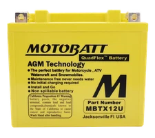 Motobatt MBTX12U Battery Sealed Factory Activated