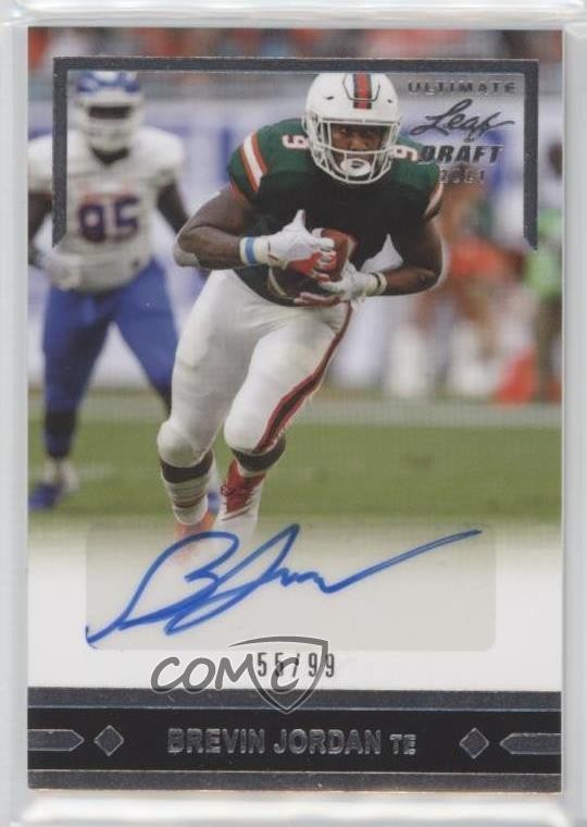 2021 Leaf Ultimate Draft 1991 Rookie 55/99 Brevin Jordan #GLR-BJ1 Auto RC 2u3