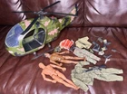 VINTAGE GI JOE LOT WITH HELICOPTER JEEP FIGURES AND ACCESSORIES