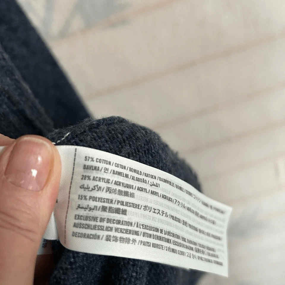 Abercrombie & Fitch Men’s Shawl Collar Button Cardigan XL Blue Wool Blend - Image 4 of 4