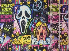 Custom 100 Cotton Woven Scream Movie Ghostface Comic By the 1/4 Yard 9x56