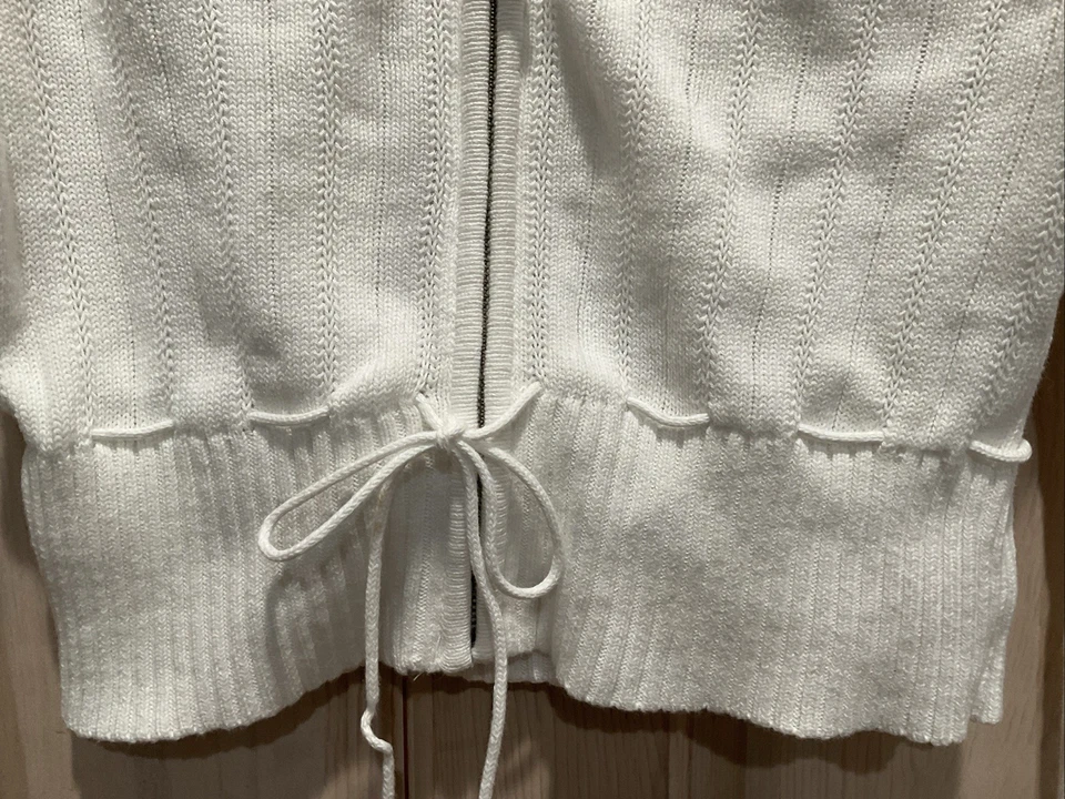 Suéter The Limited Too Blanco Corbata Sudadera con Capucha Recortada Cremallera Completa 18 Usado Foto 3 de 4