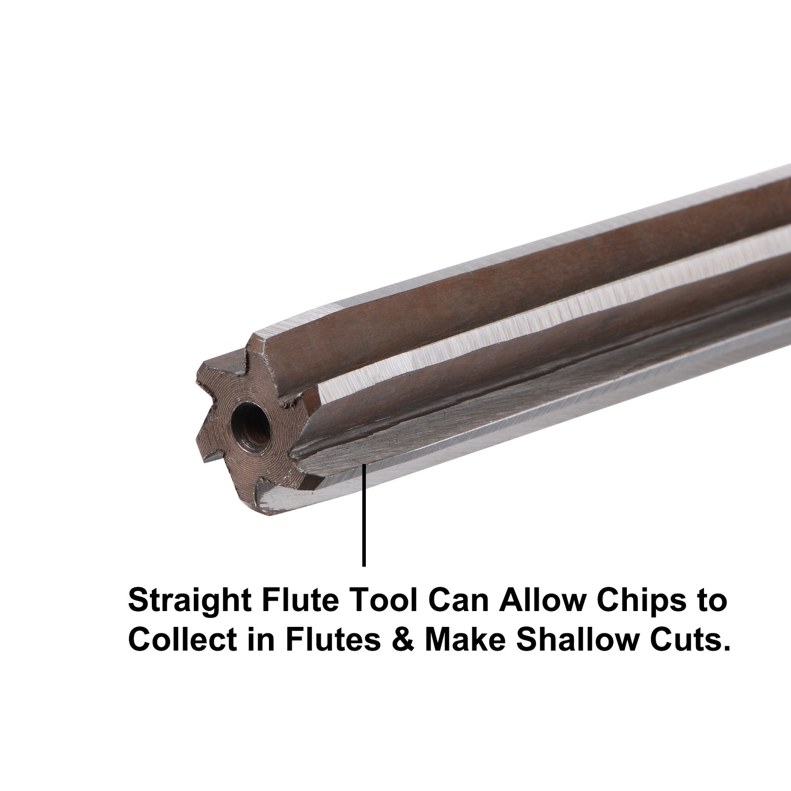 5/8" Hand Reamer H8 Alloy Tools Steel 6 Flutes Straight Shank Cutter