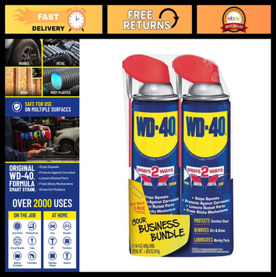 Multi-Use Lubricant Spray with SMART Straw, 14.4 OZ [2-Pack] - WD-40 Formula