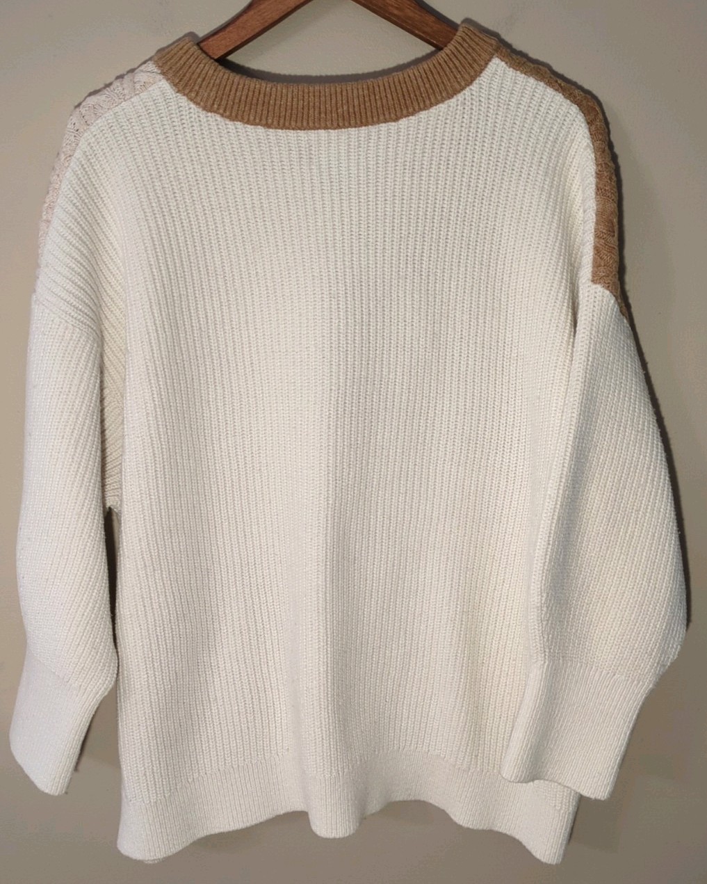 Lands End Women's Chunky Patchwork Cable Knit Swe… - image 6