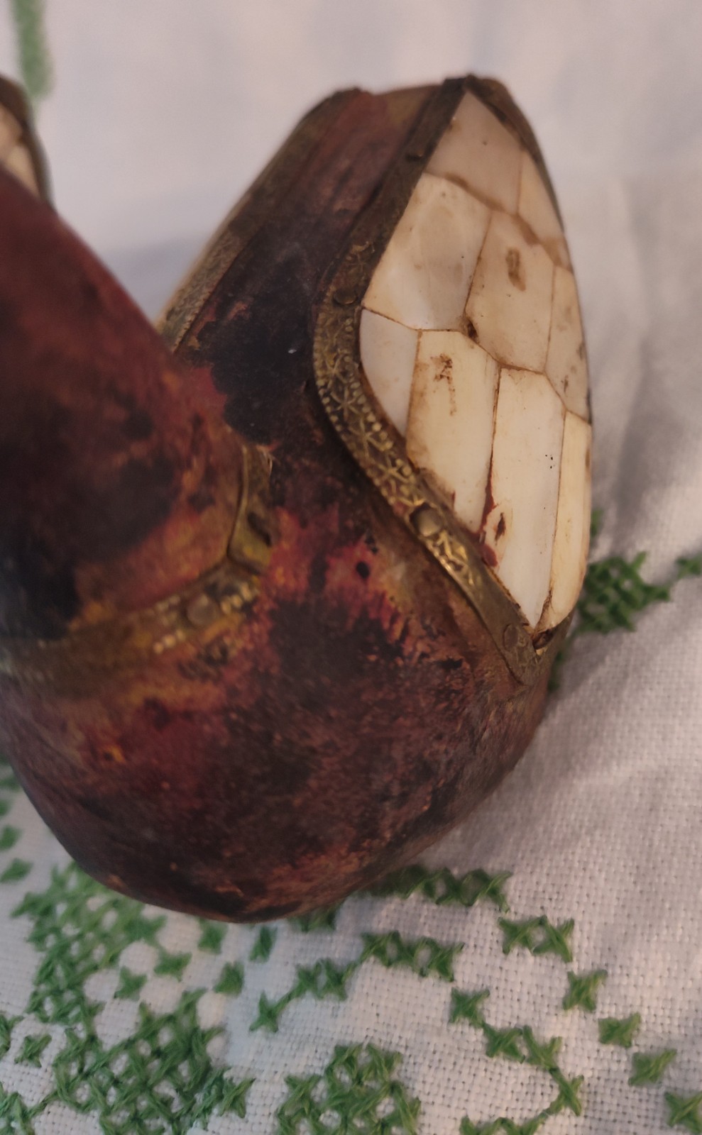 Vintage Set Of Rajasthani Duck Sculptures Mother Of Pearl Inlay & Brass Gorgeous