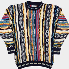 Vintage COOGI 3D Knit Sweater Adult Large Multicolor Mercerised Cotton Crewneck