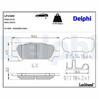 Delphi Bremsbelagsatz, Scheibenbremse LP1509 FüR Subaru