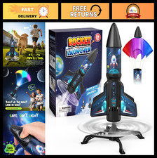 Kids' 200ft Spinner Rocket Launcher Toy - Self-Launching Outdoor Gift Fun
