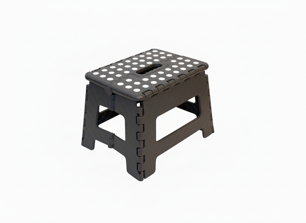 Klapptritt, Tritthocker, Sitzhocker, Faltbar, Kinder H 22 Cm Bis 150 Kg, Grau-image