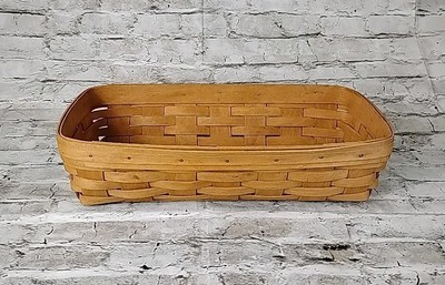 Vintage 1995 Longaberger Wooden Basket Gathering / Breadbasket 14.5'' x 7.5''